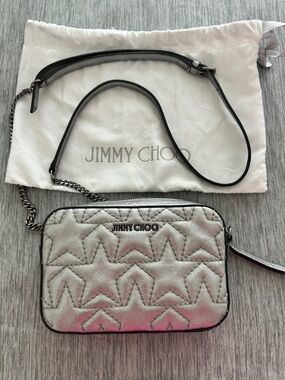 Jimmy Choo Haya Star Metallic Napa Shoulder Bag